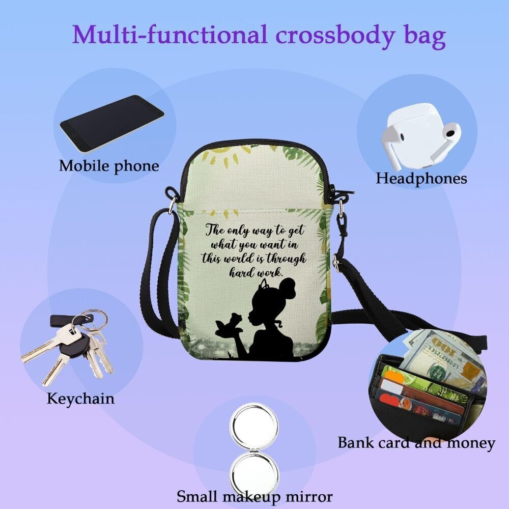Canvas Crossbody Bag Women Cartoon Frog Gift Wallet Adjustable Strap - Picture 6 of 6